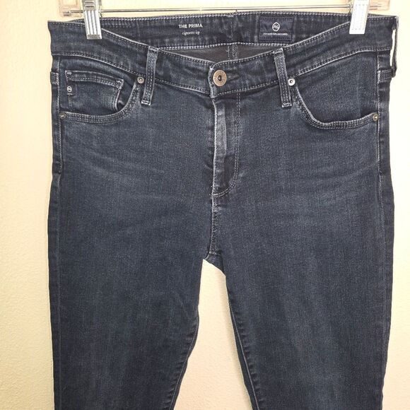 Ag Adriano Goldschmied The Prima Cigarette Skinny Dark Blue Denim Jeans Size 28 - Picture 3 of 7